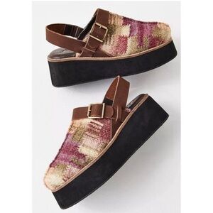 Free people Astride Platform Mules Shoes women size 8 Mulberry NWOB